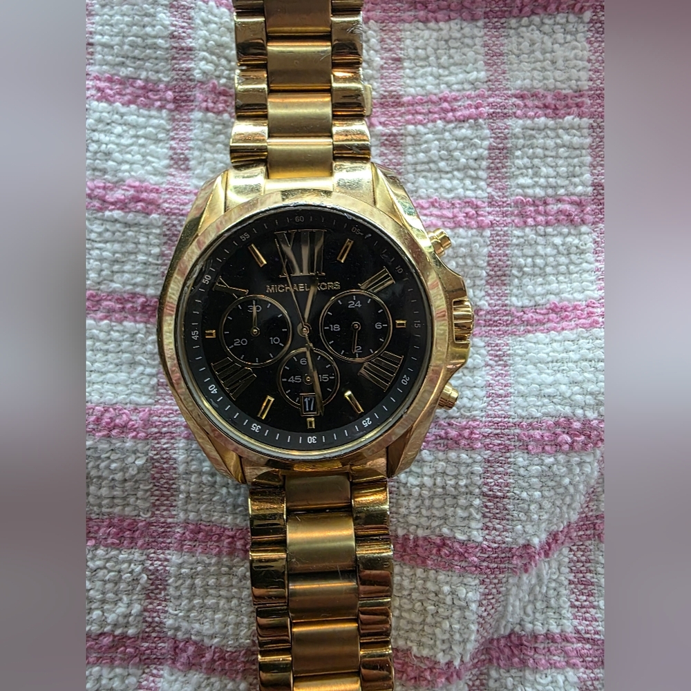 Michael Kors Gold Watch with Black Dial